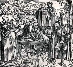 "Scenes-Of-Divination,-Including-Haruspication,-Pyromancy-And-Necromancy" by Hans, the Elder Burgkamair 1516